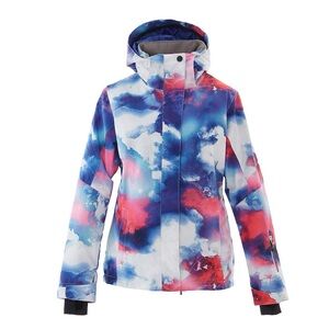 Women's SMN Winter Fshion Everbright Ski Jacket Multicolor Hooded Jacket - M